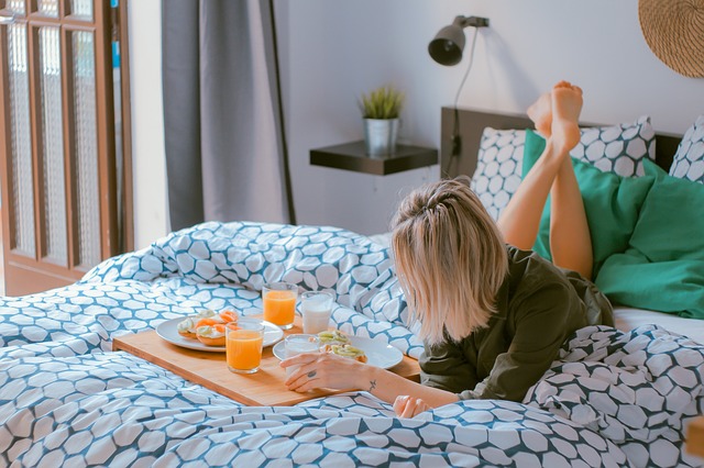 Breakfast on Bed Sheet