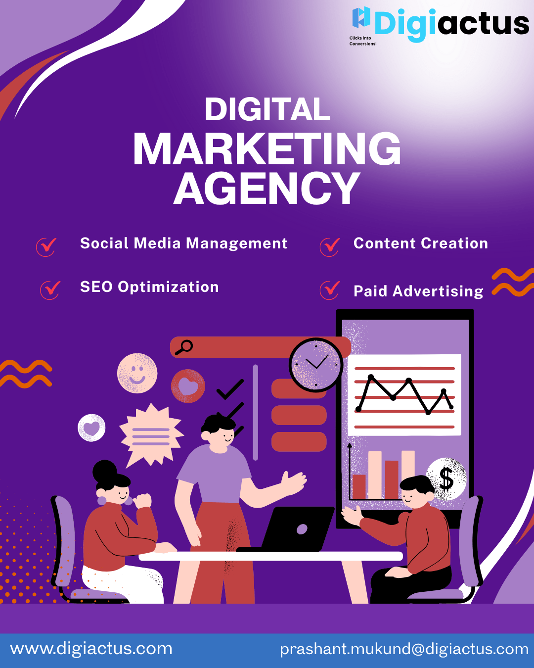 High-quality digital marketing workspace showing PPC dashboards, keyword analytics, ad performance charts, and campaign management tools used by PPC agencies.