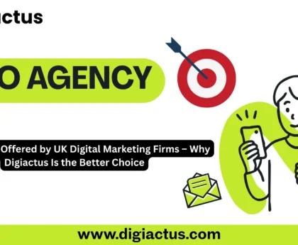 Illustration of a UK business team evaluating digital marketing strategies with charts and graphs, highlighting London SEO and agency selection.