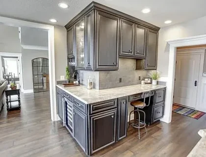 buy fabuwood cabinets online, kitchen with corner pantry