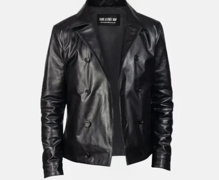Mens Metal Hardware Biker Leather Jacket