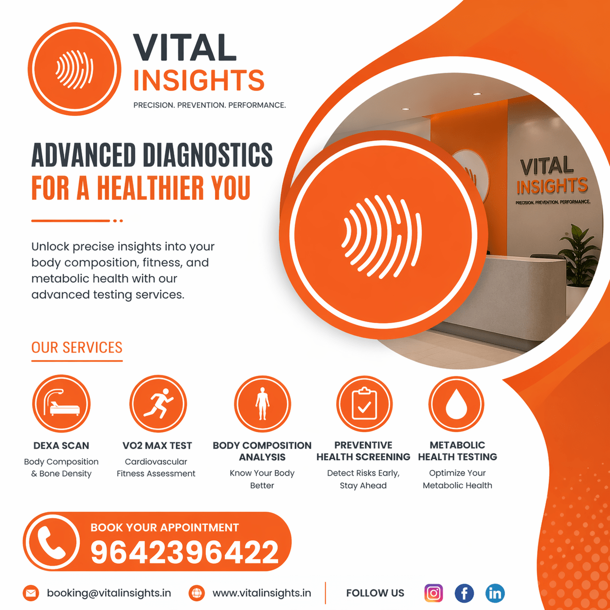Get accurate DEXA scans, body composition analysis, VO₂ max testing, and MRI scans in Chennai. Affordable scan costs, modern equipment, and trusted diagnostics at Vital Insights.

