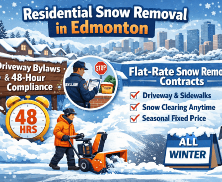 Residential Snow Removal in Edmonton: Driveway Bylaws, 48-hr compliance, and what a flat-rate contract covers