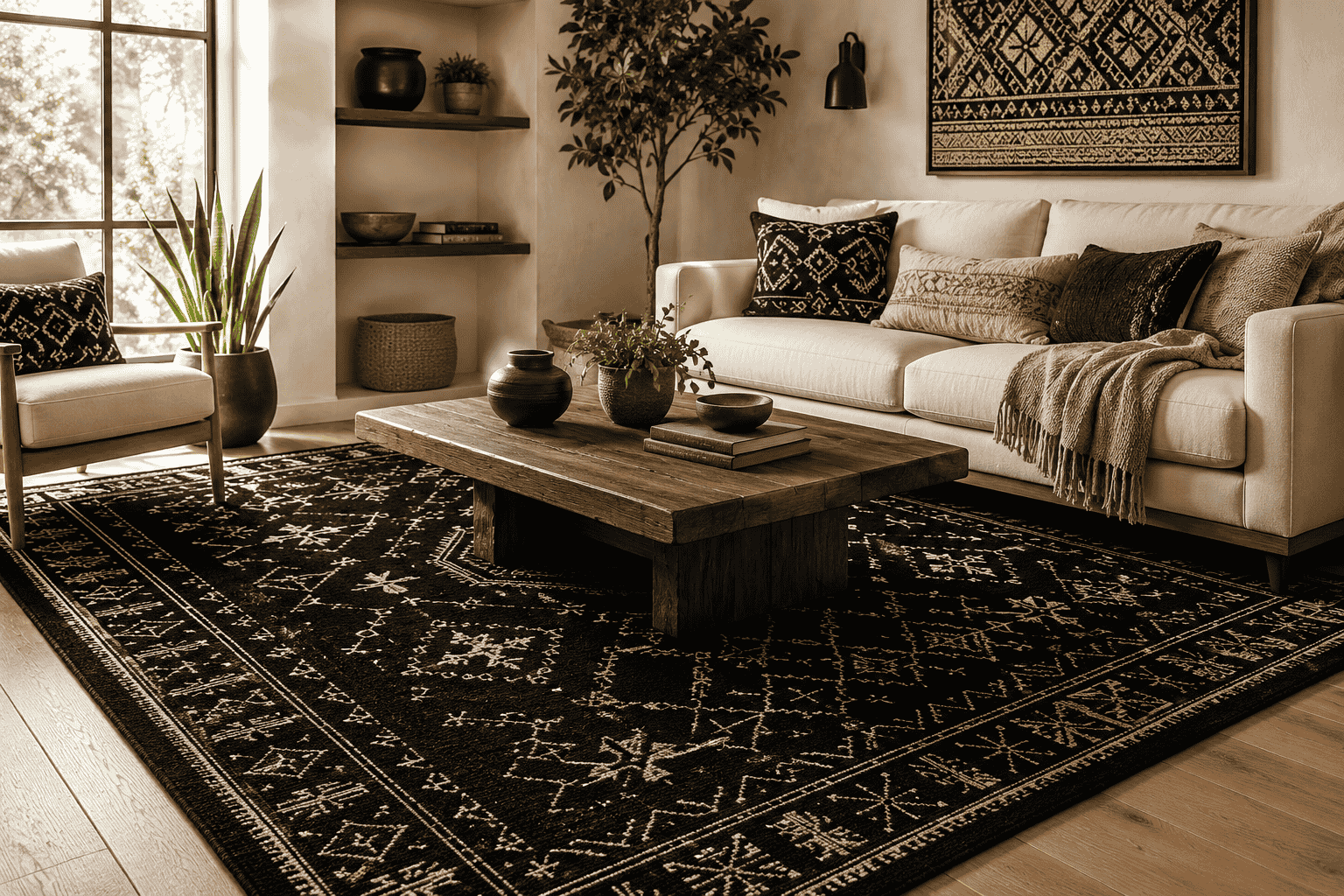 Traditional Black Rug