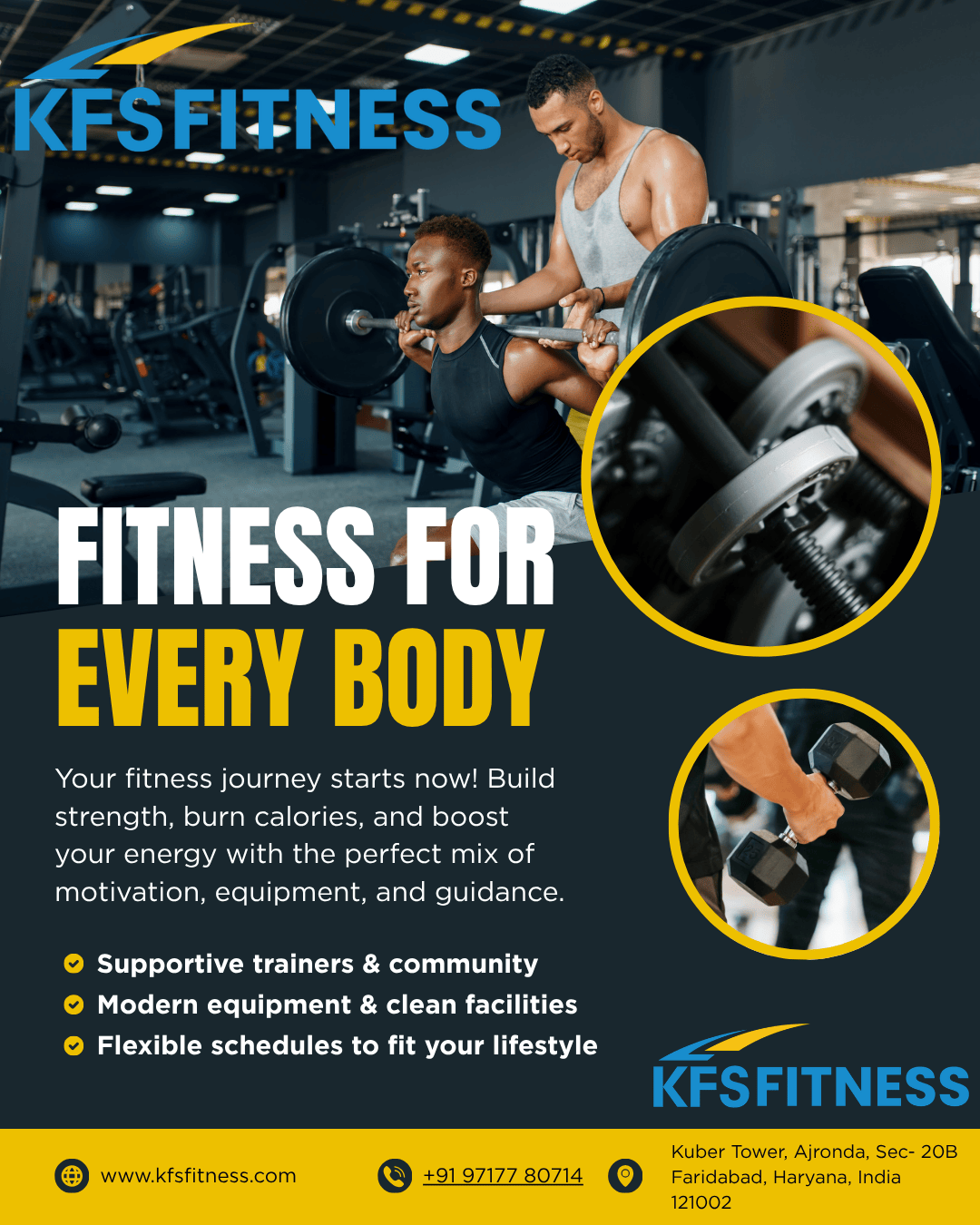 KFS Fitness showcasing fitness machines names including exercising cycle, spinning cycle, treadmill and cardio gym equipment India for commercial fitness facilities.