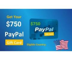 Free $750 paypal gift card given away! Just for today.