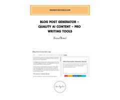 Blog Post Generator - Quality Ai Content - Pro Writing Tools