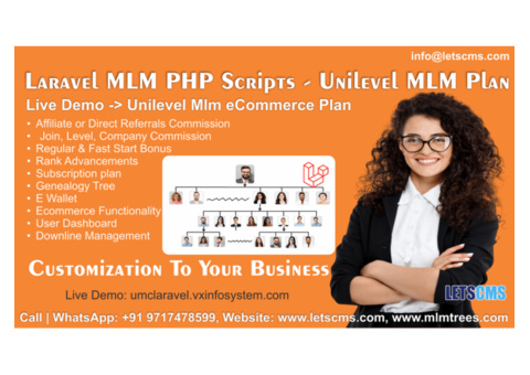 Laravel Mlm PHP Scripts — Unilevel Multi-Level Marketing eCommerce