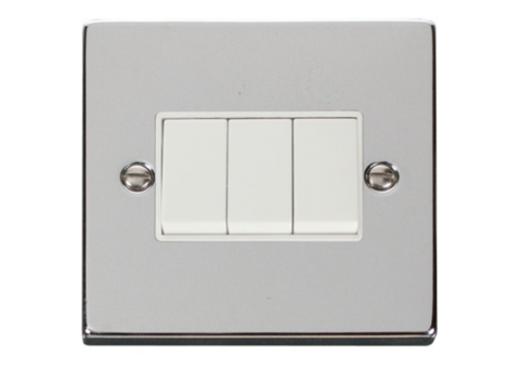 CLICK DECO POLISHED CHROME WHITE SWITCHES AND SOCKETS