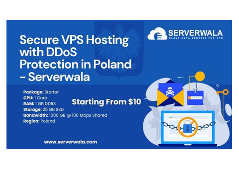 Secure VPS Hosting with DDoS Protection in Poland - Serverwala