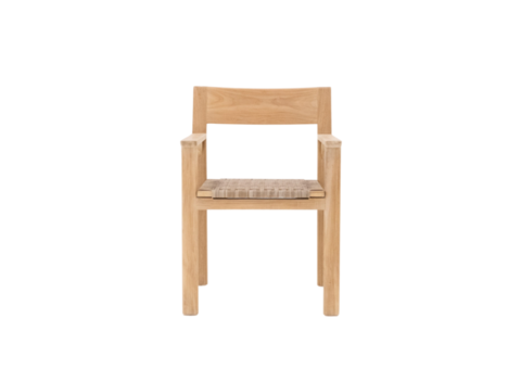 SURI DINING ARM CHAIR SOLID TEAK LARGE BACK REST WITH VIRO SEAT BASE