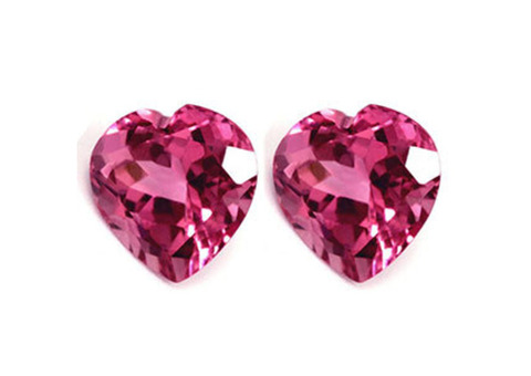 Best 3.40-carat Heart Pink Tourmaline Stud Earrings