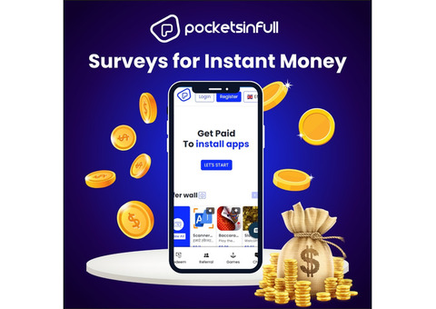 Visit Pocketsinfull that offer surveys for instant money