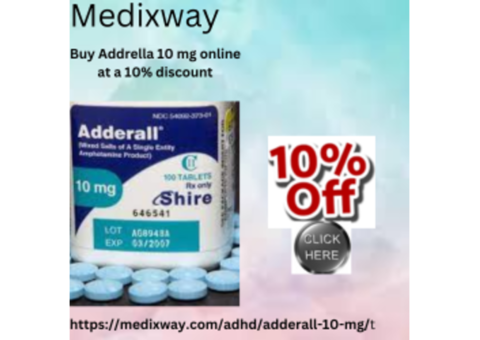 Buy Adderall 10 mg Online at a 10% discount from Medixway