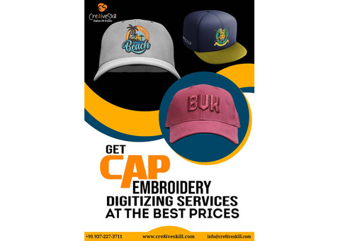 Get Custom Cap Embroidery Digitizing Services at the Best Prices