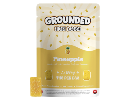 Grounded High Dose Bricks – Pineapple 500mg Gummy