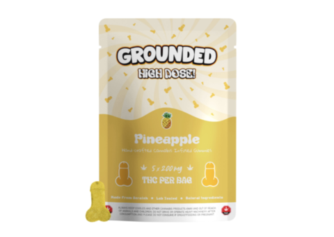 Grounded High Dose Cocks – Pineapple 1000mg Gummies