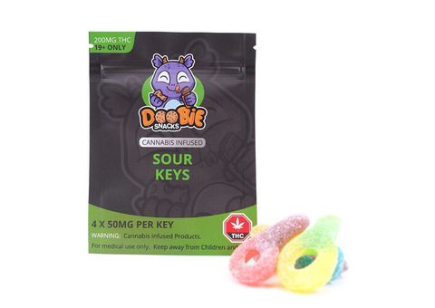 Doobie Snacks – 200mg THC Gummies – Sour Keys