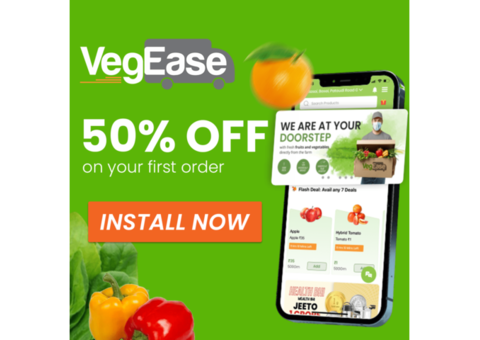 Get 50% OFF on variety of fresh Fruits and Vegetables