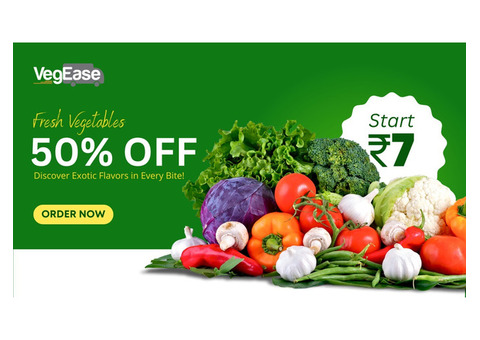 Enjoy 50% Off on Range Of Fresh Fruits And Vegetables In Delhi
