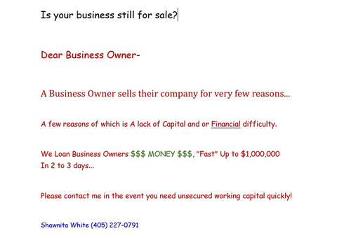 Is your business still for sale?