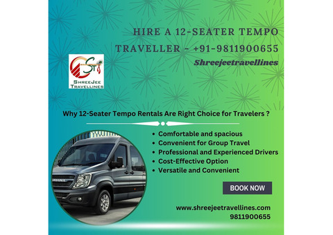 Hire a 12-seater Tempo Traveller - +91-9811900655