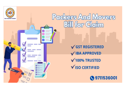 Packers and Movers Bill For Claim, Original GST Bill
