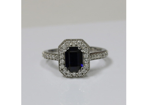 Buy 1.29 cttw Madagascar Blue Sapphire Engagement Rings From GemsNY