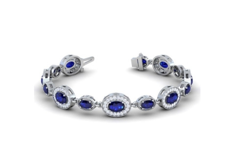 Sapphire Bracelets With 14K White Gold
