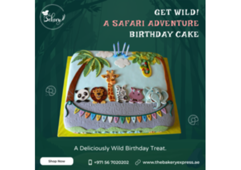 Wild Safari Delight:  Zoo Themed Birthday Cake
