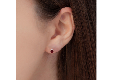 Shop 1.37 cttw 18K White Gold Ruby Earrings | GemsNY