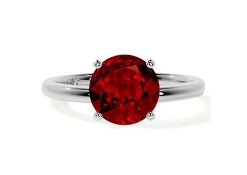 The GIA Certified Natural Traditional Round Ruby Ring White gold.