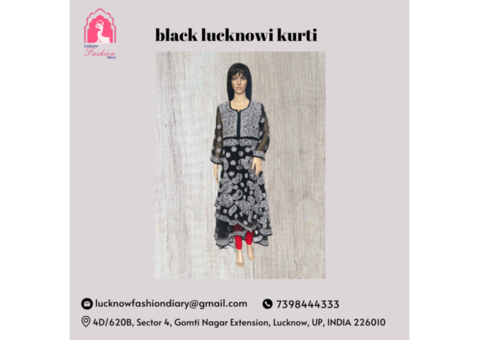 black lucknowi kurti