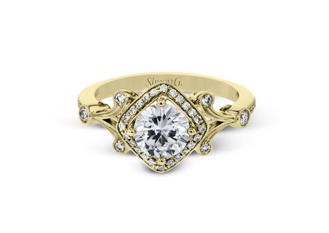Vintage Yellow Gold Round Cut Engagement Ring