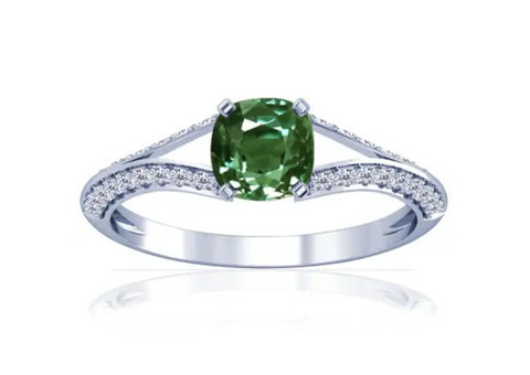 Get 0.60. cttw Certified white gold alexandrite engagement ring.