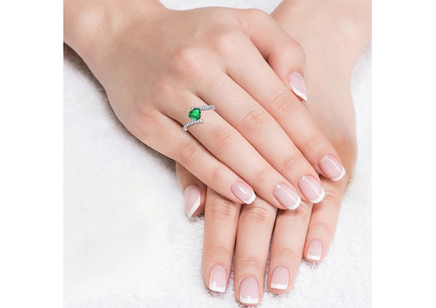 Get the Best Deals on Heart Shape Emerald Bypass Ring
