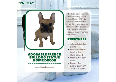 Adorable French Bulldog Statue Home Decor