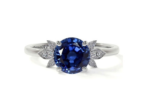 Round Sapphire engagement ring Sale in Don't Miss Out!