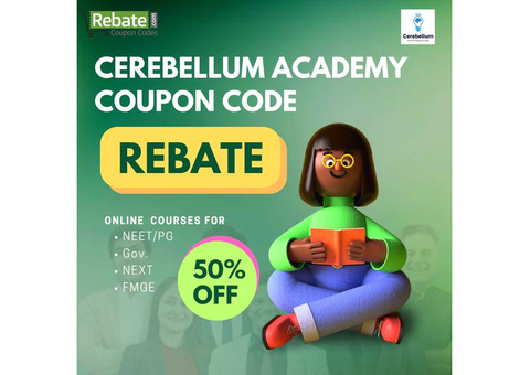 Use Cerebellum Academy Coupon Code REBATE to get 50% OFF