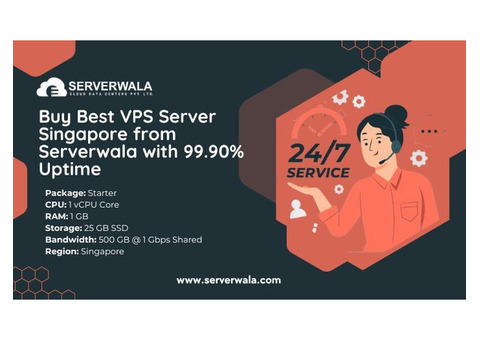 Buy Best VPS Server Singapore From Serverwala With 99.90% Uptime