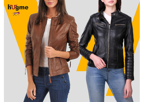 Trendy Women's Black Leather Jacket - Great Deal!