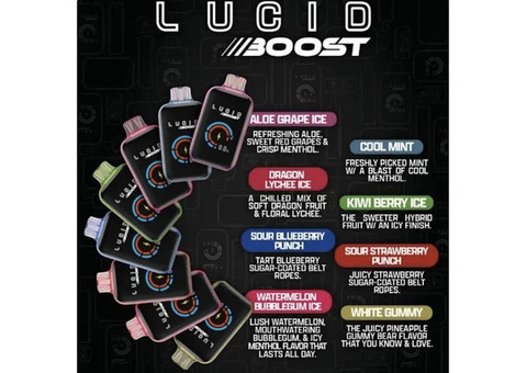 Lucid BOOST 5% Disposable Device - 20123 Puffs - 5 Pack