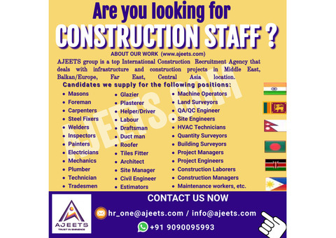 Looking for Construction Recruitment Partner from India