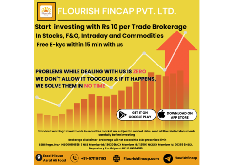 Lowest stock market brokerage in Delhi : Flouriosh Fincap