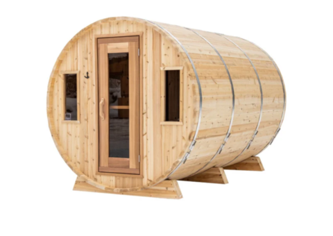 Premium 7'x 12' Barrel Sauna With 4' Change Room - $10,999.00