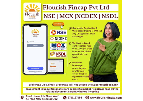 Low Brokerage Stock Market Brokers in Delhi: Flourish Fincap