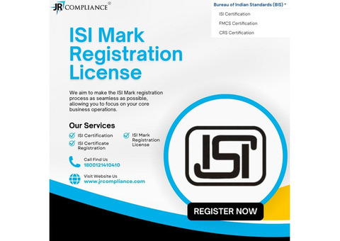 ISI Mark Registration License Services