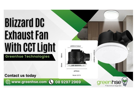 Blizzard DC Exhaust Fan With CCT Light by Greenhse Technologies