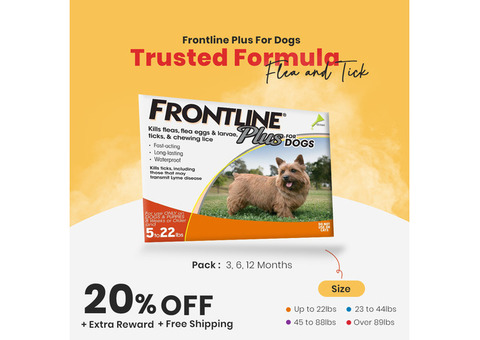 Canadavetcare offers Frontline Plus For Dogs with 20% Off