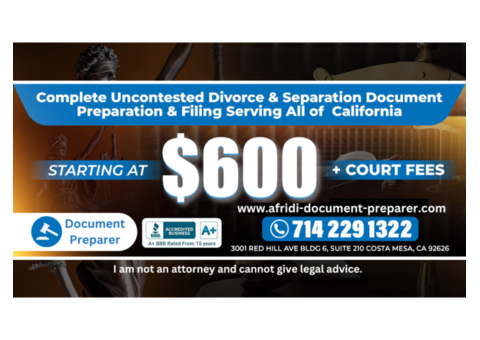 Best Divorce Document Preparer NEWPORT BEACH